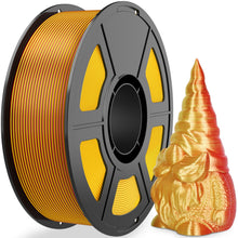 Load image into Gallery viewer, iWish3D Silk PLA 3D Printer Filament, Silk Dual Color Red Bright Gold PLA Filament 1.75+/-0.03mm, Shiny Coextrusion PLA Filament, Color Change 3D Printing Filament 1KG/2.2lb