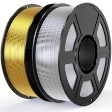 Load image into Gallery viewer, iWish3D Silk PLA Filament Bundle 1.75mm 3D Printer Filament 2-Pack, 2kg Spool (4.4lbs), Dimensional Accuracy +/- 0.03 mm, Fit Most FDM 3D Printer (Silk Gold+Silk Silver)