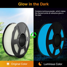 Load image into Gallery viewer, iWish3D Glow in The Dark PLA Filament 1.75mm 3D Printer Filament Bundle, 2kg Spool (4.4lbs), Dimensional Accuracy +/- 0.03 mm, Fit Most FDM 3D Printers (Glow Blue 2-Pack)