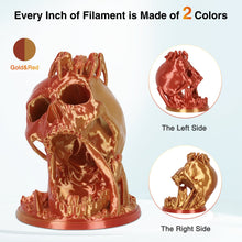 Load image into Gallery viewer, iWish3D Dual Color Silk PLA Filament 1.75mm 3D Printer Filament Bundle, 2kg Spool (4.4lbs), Dimensional Accuracy +/- 0.03 mm, Fit Most FDM 3D Printers (Gold Red + Blue Green)
