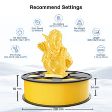 Load image into Gallery viewer, iWish3D Silk Bright Gold PLA Filament 1.75mm, Shiny Silk PLA 3D Printer Filament High Speed & Clog-Free, Dimensional Accuracy +/- 0.03mm, 1kg(2.2lb), Fits for Most FDM 3D Printers