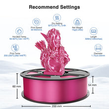 Load image into Gallery viewer, iWish3D Silk Rose Red PLA Filament 1.75mm, Shiny Silk PLA 3D Printer Filament High Speed & Clog-Free, Dimensional Accuracy +/- 0.03mm, 1kg(2.2lb), Fits for Most FDM 3D Printers