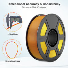 Load image into Gallery viewer, iWish3D Silk PLA 3D Printer Filament, Silk Dual Color Red Bright Gold PLA Filament 1.75+/-0.03mm, Shiny Coextrusion PLA Filament, Color Change 3D Printing Filament 1KG/2.2lb