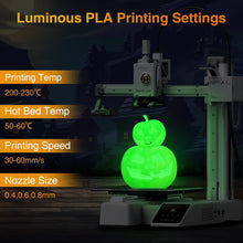 Load image into Gallery viewer, Glow in The Dark PLA Filament 1.75mm 3D Printer Filament Bundle, 2kg Spool (4.4lbs), Dimensional Accuracy +/- 0.03 mm, Fit Most FDM 3D Printer (Glow Green 2-Pack)