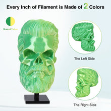 Load image into Gallery viewer, iWish3D Dual Color Silk PLA Filament 1.75mm 3D Printer Filament Bundle, 2kg Spool (4.4lbs), Dimensional Accuracy +/- 0.03 mm, Fit Most FDM 3D Printers (Silk Yellow Green 2-Pack)