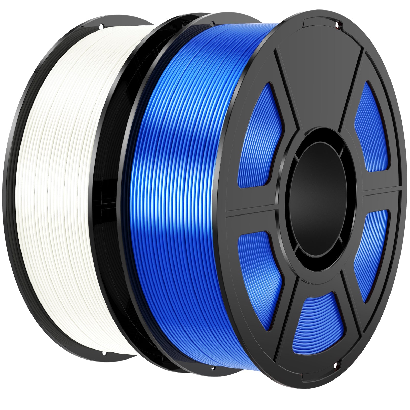 iWish3D Silk PLA Filament Bundle, 1.75mm 3D Printer Filament 2-Pack, 2kg Spool (4.4lbs), Dimensional Accuracy +/- 0.03 mm, Fit Most FDM 3D Printer (Silk White+Silk Blue)