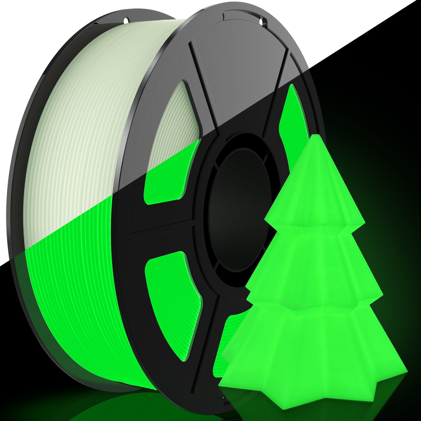 iWish3D Glow in The Dark PLA Filament 1.75mm 3D Printer Filament, 1kg Spool (2.2lbs), Dimensional Accuracy +/- 0.03 mm, Fit Most FDM 3D Printer (Glow Green)
