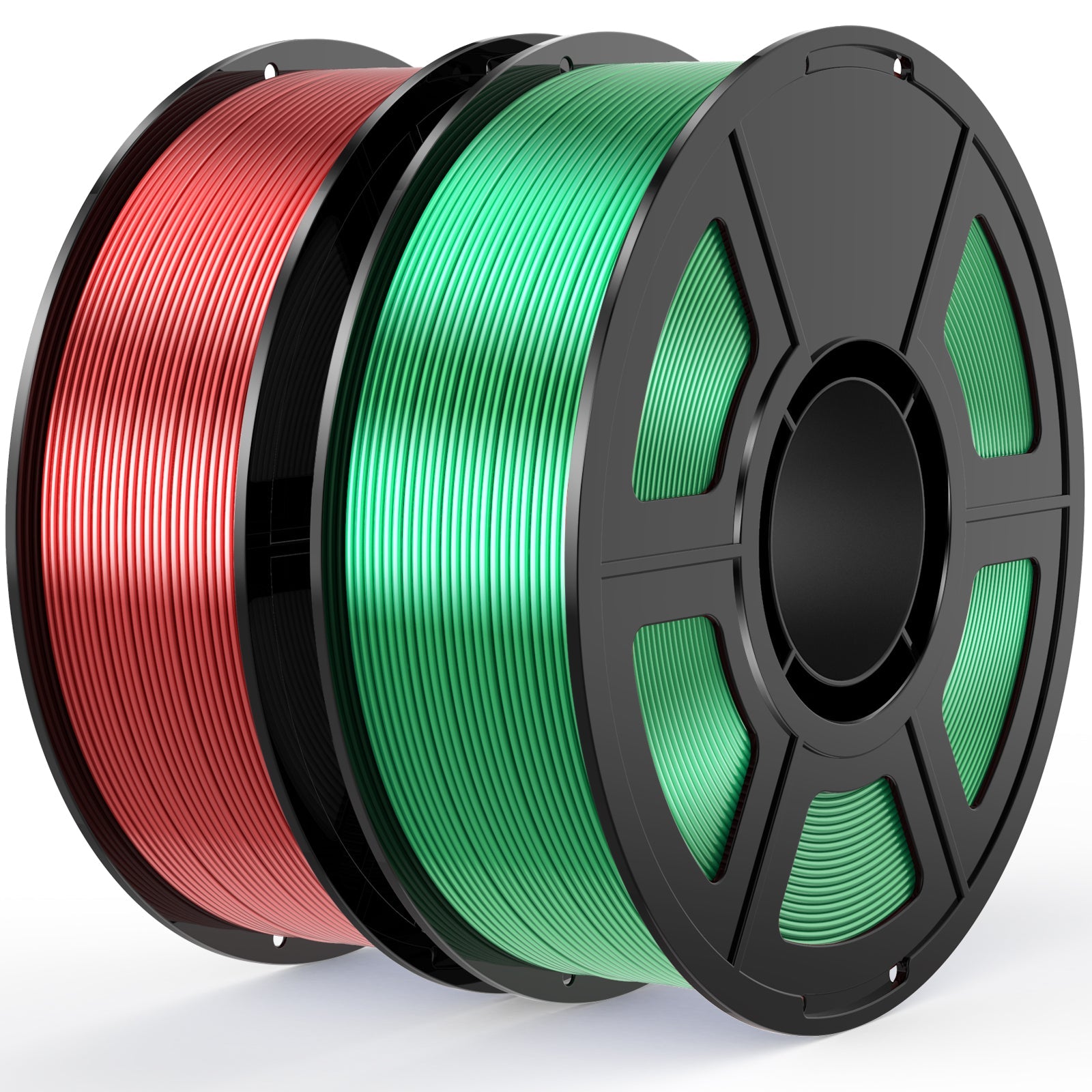 iWish3D Silk PLA Filament Bundle, 1.75mm 3D Printer Filament 2-Pack, 2kg Spool (4.4lbs), Dimensional Accuracy +/- 0.03 mm, Fit Most FDM 3D Printer (Silk Red+Silk Green)