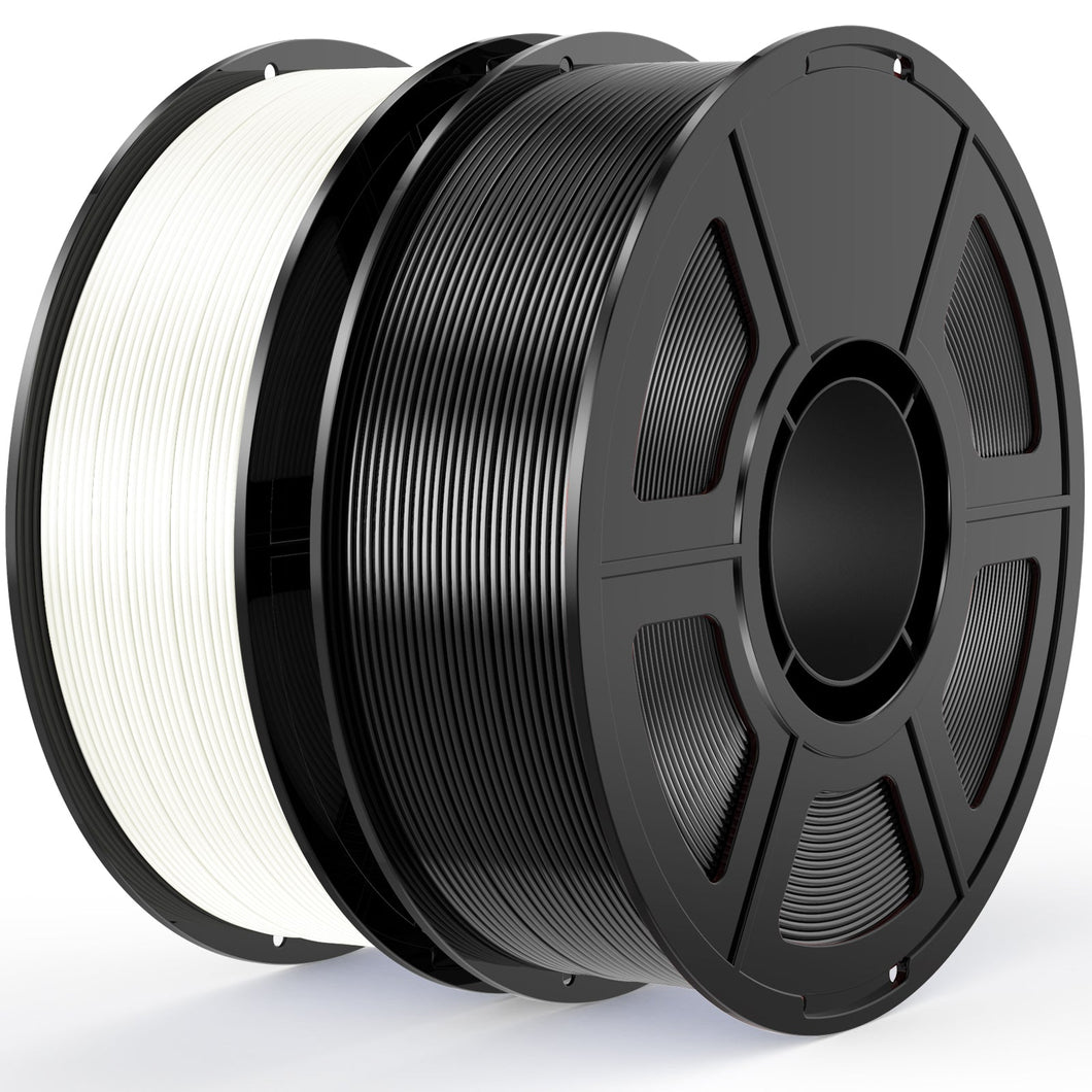 iWish3D Silk PLA Filament Bundle 1.75mm 3D Printer Filament 2-Pack, 2kg Spool (4.4lbs), Dimensional Accuracy +/- 0.03 mm, Fit Most FDM 3D Printer (Silk Black+Silk White)
