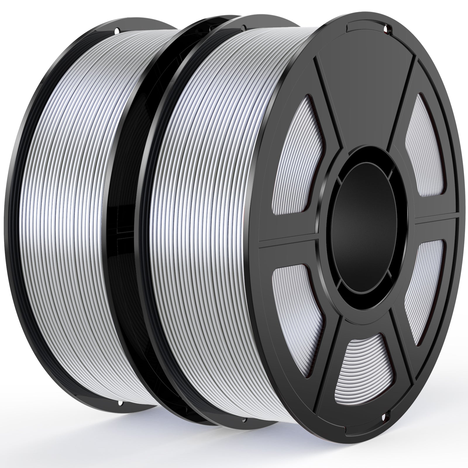 iWish3D Silver Silk PLA Filament Bundle 1.75mm 3D Printer Filament, 2kg Spool (4.4lbs), Dimensional Accuracy +/- 0.03 mm, Fit Most FDM 3D Printer (Silk Silver 2-Pack)