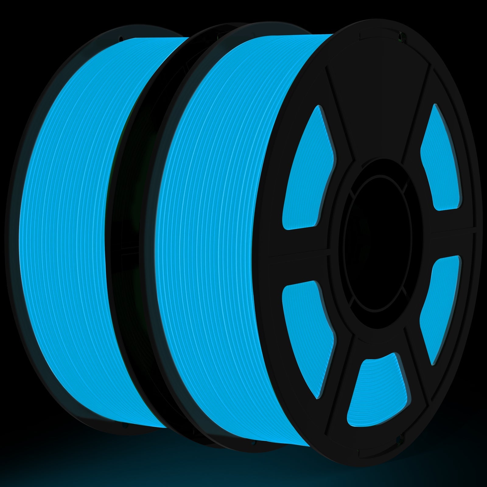 iWish3D Glow in The Dark PLA Filament 1.75mm 3D Printer Filament Bundle, 2kg Spool (4.4lbs), Dimensional Accuracy +/- 0.03 mm, Fit Most FDM 3D Printers (Glow Blue 2-Pack)