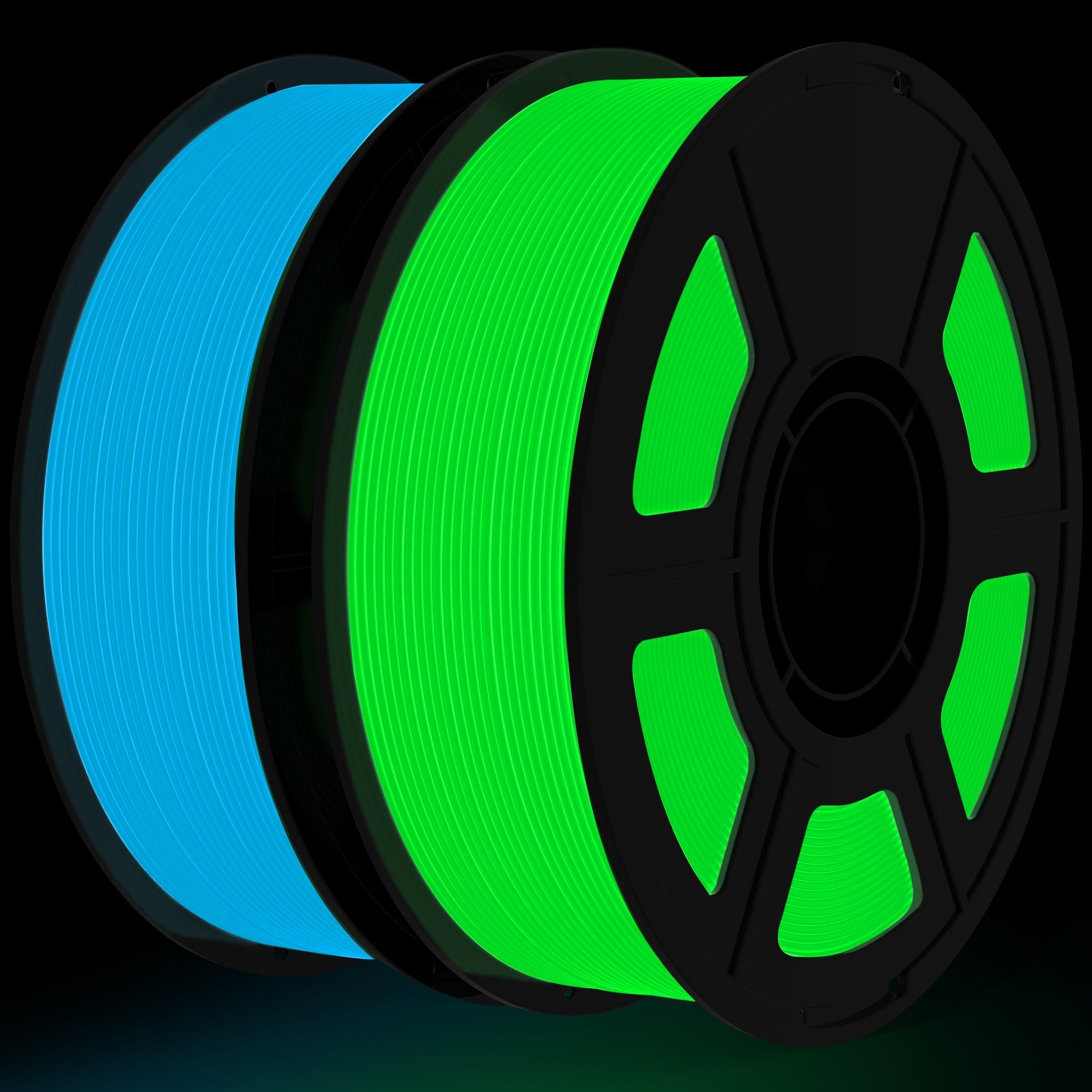iWish3D Glow in The Dark PLA Filament, 1.75mm 3D Printer Filament Bundle, 2kg Spool (4.4lbs), Dimensional Accuracy +/- 0.03 mm, Fit Most FDM 3D Printers (Glow Blue +Green)