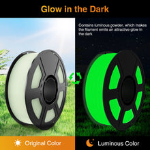 Load image into Gallery viewer, iWish3D Glow in The Dark PLA Filament 1.75mm 3D Printer Filament, 1kg Spool (2.2lbs), Dimensional Accuracy +/- 0.03 mm, Fit Most FDM 3D Printer (Glow Green)
