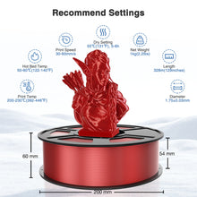 Load image into Gallery viewer, iWish3D Silk Red PLA Filament 1.75mm, Shiny Silk PLA 3D Printer Filament High Speed &amp; Clog-Free, Accuracy +/- 0.03mm, 1kg(2.2lb), Fits for Most FDM 3D Printers

