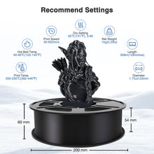Load image into Gallery viewer, iWish3D Silk Black PLA Filament 1.75mm, Shiny Silk PLA 3D Printer Filament High Speed &amp; Clog-Free, Dimensional Accuracy +/- 0.03mm, 1kg(2.2lb), Fits for Most FDM 3D Printers
