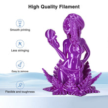 Load image into Gallery viewer, iWish3D Silk Purple PLA Filament 1.75mm, Shiny Silk PLA 3D Printer Filament High Speed &amp; Clog-Free, Dimensional Accuracy +/- 0.03mm, 1kg(2.2lb), Fits for Most FDM 3D Printers
