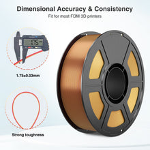 Load image into Gallery viewer, iWish3D Dual Color Silk PLA Filament 1.75mm 3D Printer Filament Bundle, 2kg Spool (4.4lbs), Dimensional Accuracy +/- 0.03 mm, Fit Most FDM 3D Printers (Gold Red + Blue Green)
