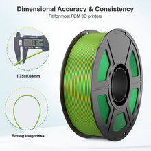 Load image into Gallery viewer, iWish3D Silk PLA 3D Printer Filament, Silk Dual Color Green Yellow PLA Filament 1.75+/-0.03mm, Shiny Coextrusion PLA Filament, Color Change 3D Printing Filament 1KG/2.2lb
