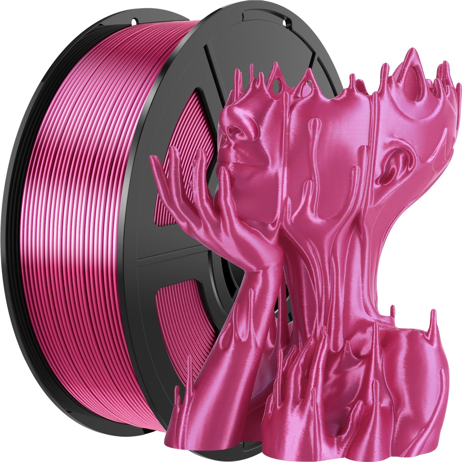 iWish3D Silk Rose Red PLA Filament 1.75mm, Shiny Silk PLA 3D Printer Filament High Speed & Clog-Free, Dimensional Accuracy +/- 0.03mm, 1kg(2.2lb), Fits for Most FDM 3D Printers