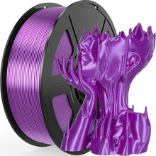 Load image into Gallery viewer, iWish3D Silk Purple PLA Filament 1.75mm, Shiny Silk PLA 3D Printer Filament High Speed &amp; Clog-Free, Dimensional Accuracy +/- 0.03mm, 1kg(2.2lb), Fits for Most FDM 3D Printers
