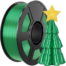 Load image into Gallery viewer, iWish3D Silk Green PLA Filament 1.75mm, Shiny Silk PLA 3D Printer Filament High Speed &amp; Clog-Free, Accuracy +/- 0.03mm, 1kg(2.2lb), Fits for Most FDM 3D Printers
