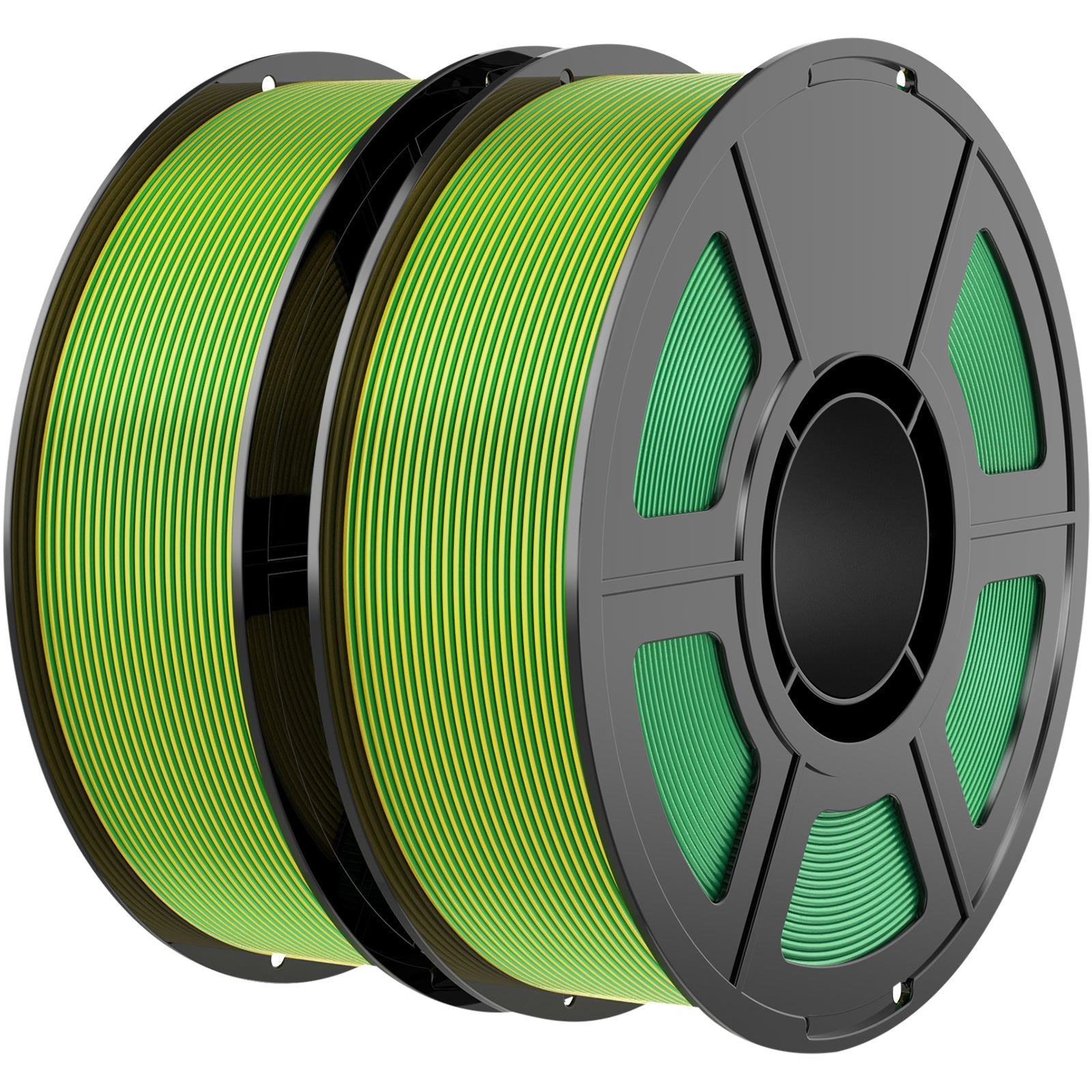 iWish3D Dual Color Silk PLA Filament 1.75mm 3D Printer Filament Bundle, 2kg Spool (4.4lbs), Dimensional Accuracy +/- 0.03 mm, Fit Most FDM 3D Printers (Silk Yellow Green 2-Pack)